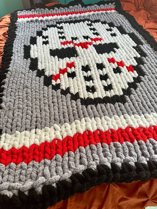 Jason Voorhees Mask - Twin Chunky Knit Blanket