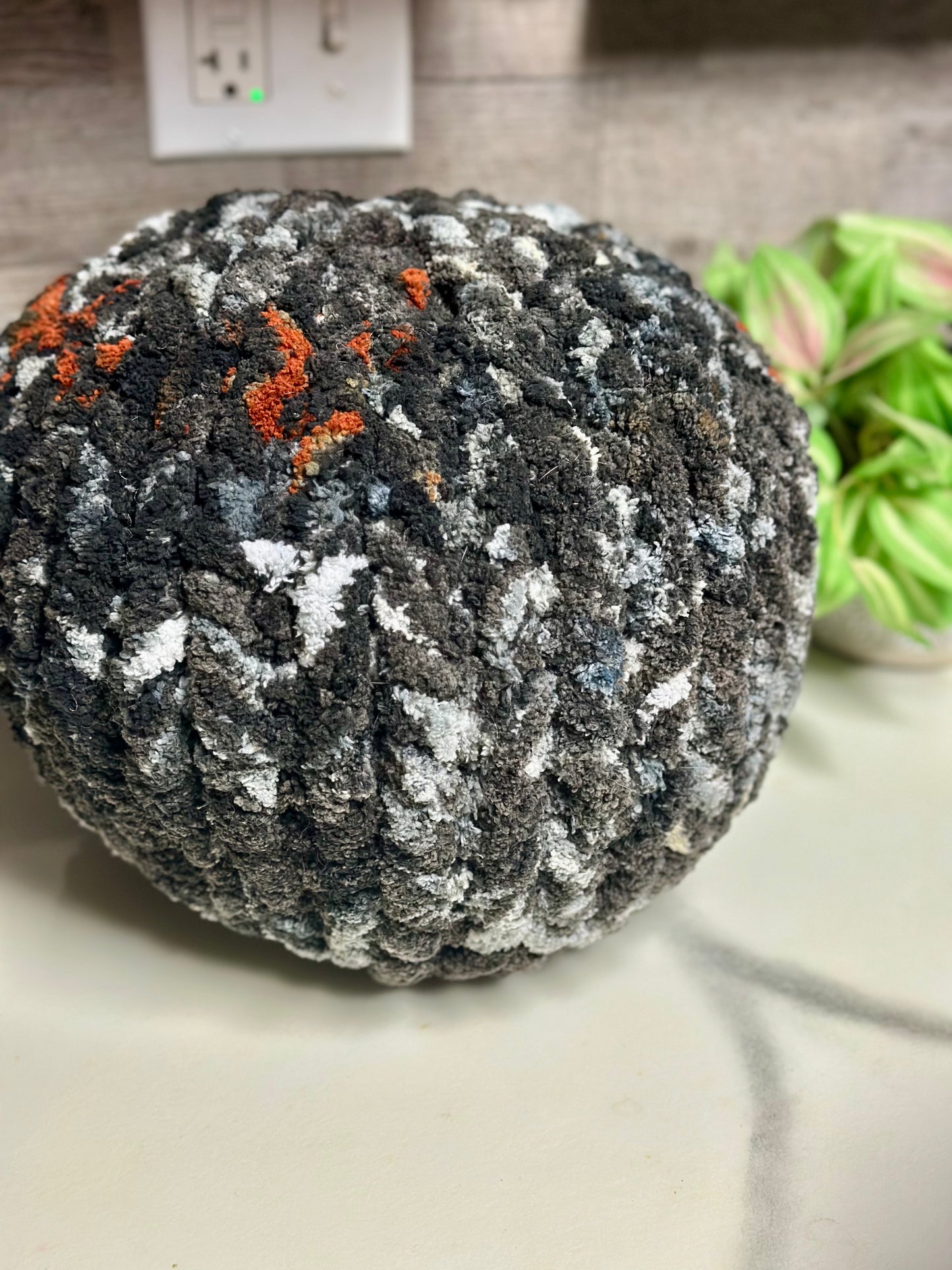 READY TO SHIP - Medium Pillow Pouf - Black Splash