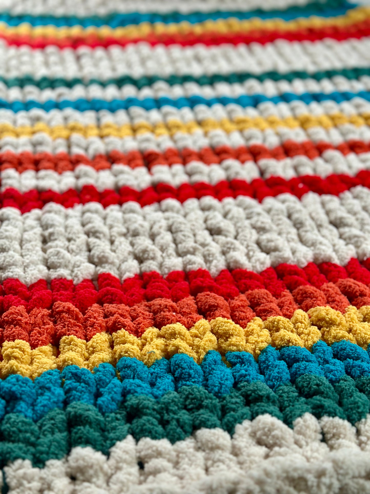 Small Rainbow Chunky Knit Blanket