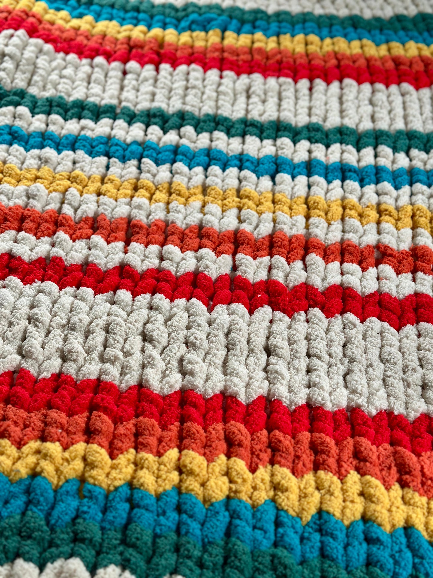 Small Rainbow Chunky Knit Blanket