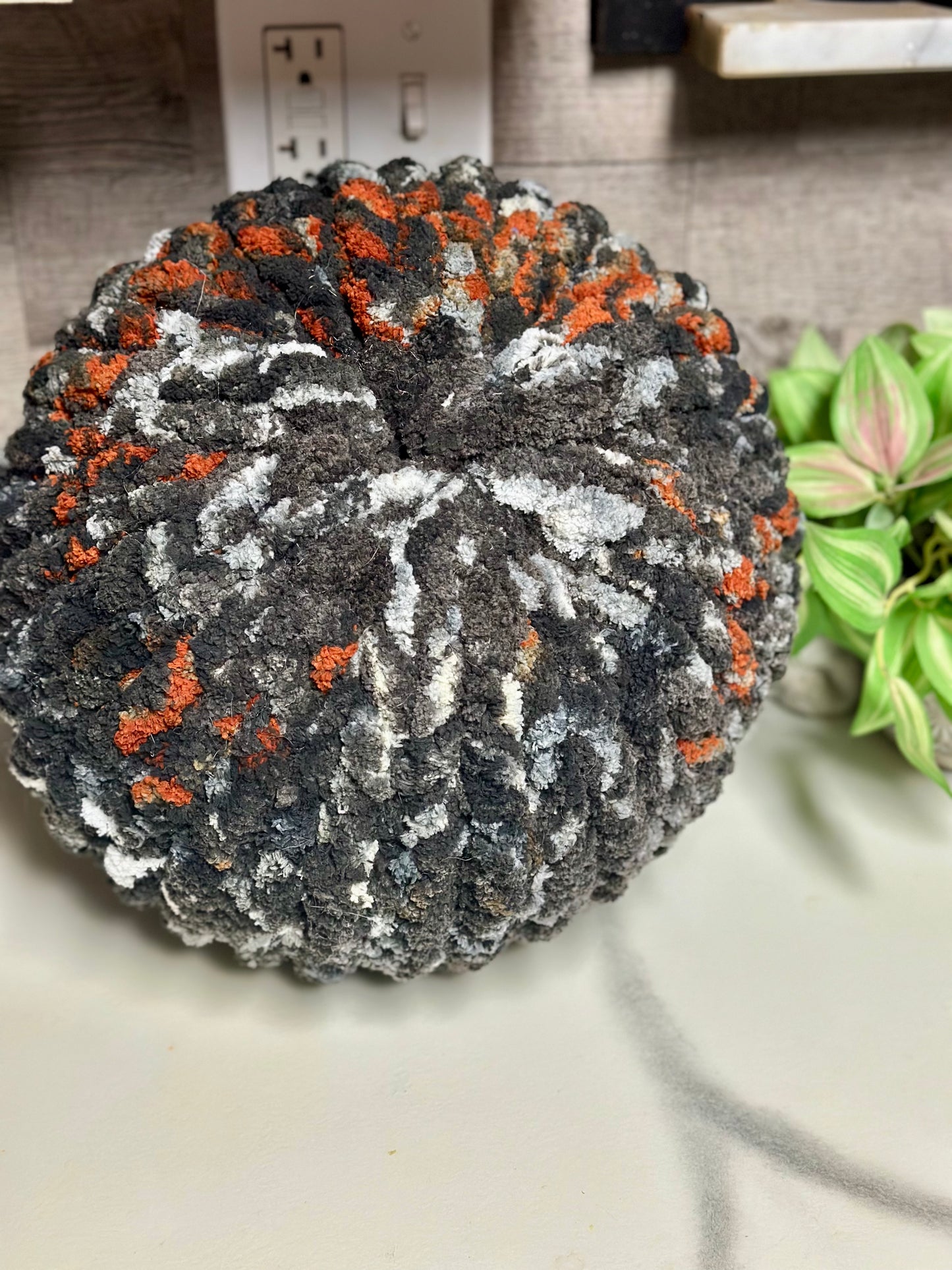 READY TO SHIP - Medium Pillow Pouf - Black Splash