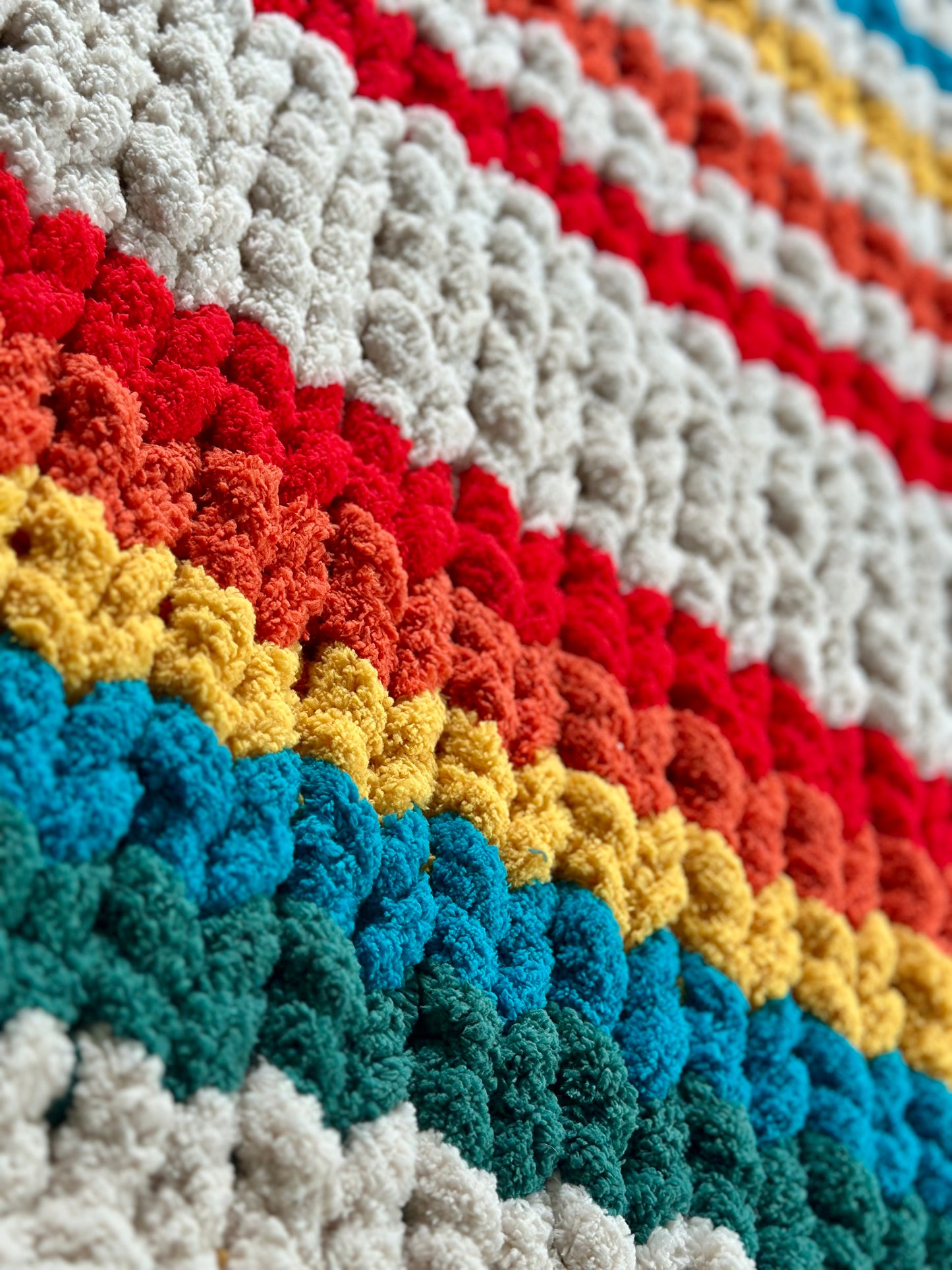 Small Rainbow Chunky Knit Blanket